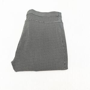 Akris Punto Blurred Glencheck Plaid Cotton Stretch Straight-Leg Pants Size 6